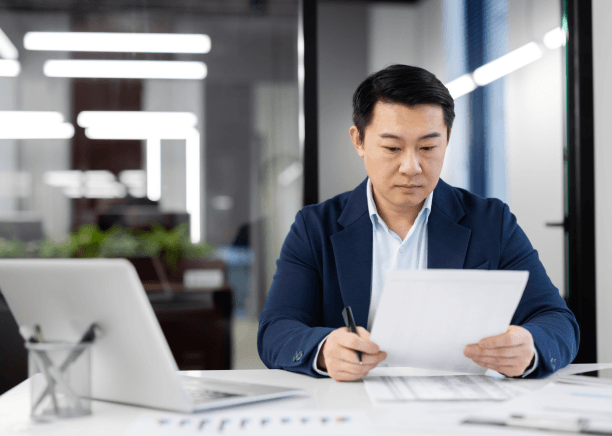 A certified translator formats court records for a hearing, showing Chinese Translation Services in Virginia for legal use.