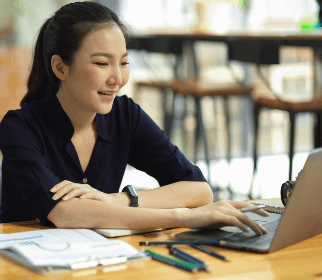 A client requests a free quote form while Korean Translation Services in Virginia reviews files and confirms the price.