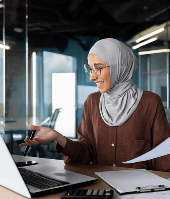 A client checks Arabic court records for Arabic Translation Services in Virginia, ensuring precise legal wording.