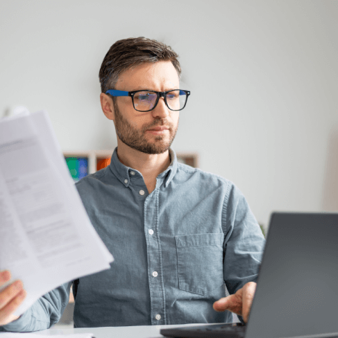 Customer using professional translation services in Virginia for legal, business and personal documents, ensuring accuracy.