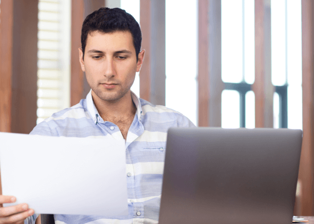 Customer using secure document translation services in Virginia, ensuring privacy and accuracy for personal documents.